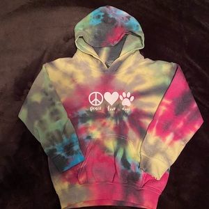 Hand Tie Dyed Gildan Kids XS hoodie